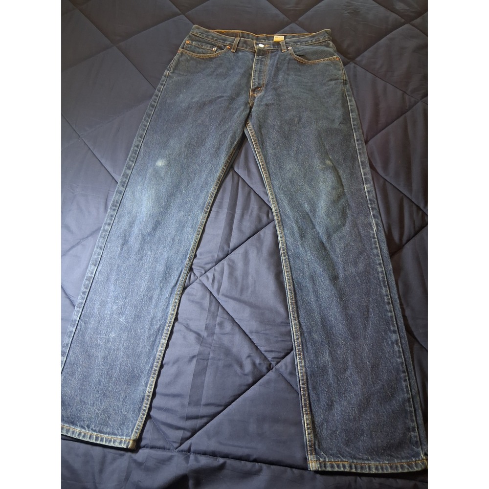 Levis 505 Mens 35x34‎ Vintage Regular Fit Straight Leg Blue Jeans Made in Canada